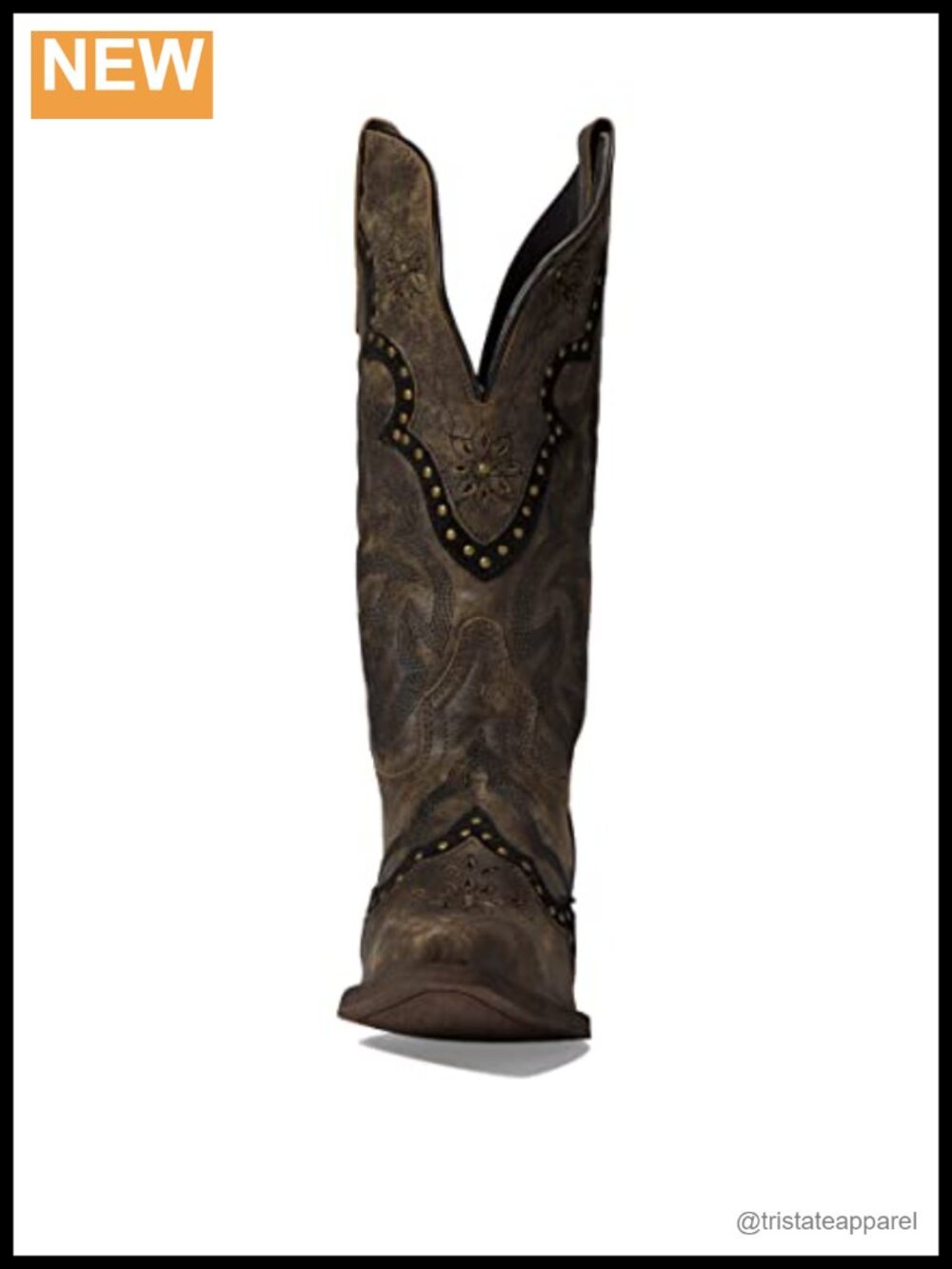 Laredo Skyla Women's Leather Mid-Calf Pull-On Snow Boots, Block Heel, Rubber - Picture 2 of 5